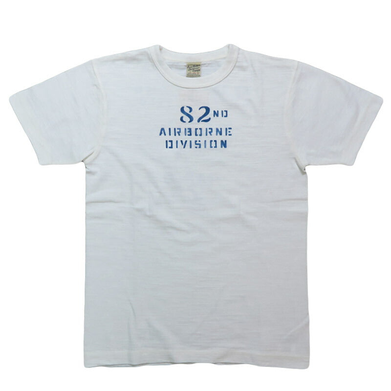 BUZZ RICKSON'S บัซ ริคสันส์ เสื้อยืดแขนสั้นผ้าสแล็บยาร์น พิมพ์ลาย "82nd AIRBORNE DIV." BR79564