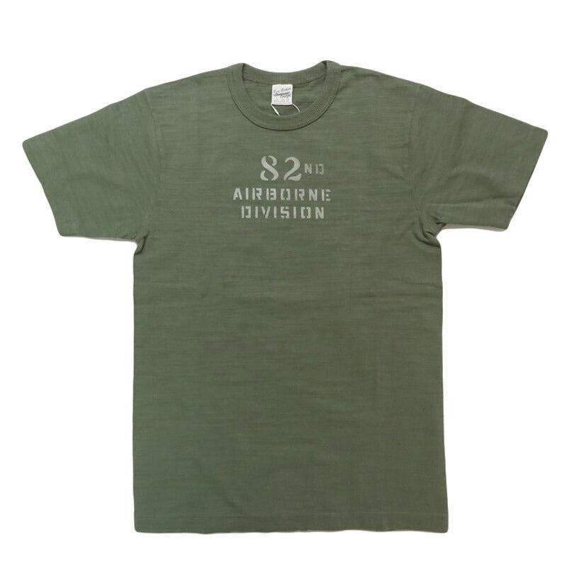 BUZZ RICKSON'S บัซ ริคสันส์ เสื้อยืดแขนสั้นผ้าสแล็บยาร์น พิมพ์ลาย "82nd AIRBORNE DIV." BR79564