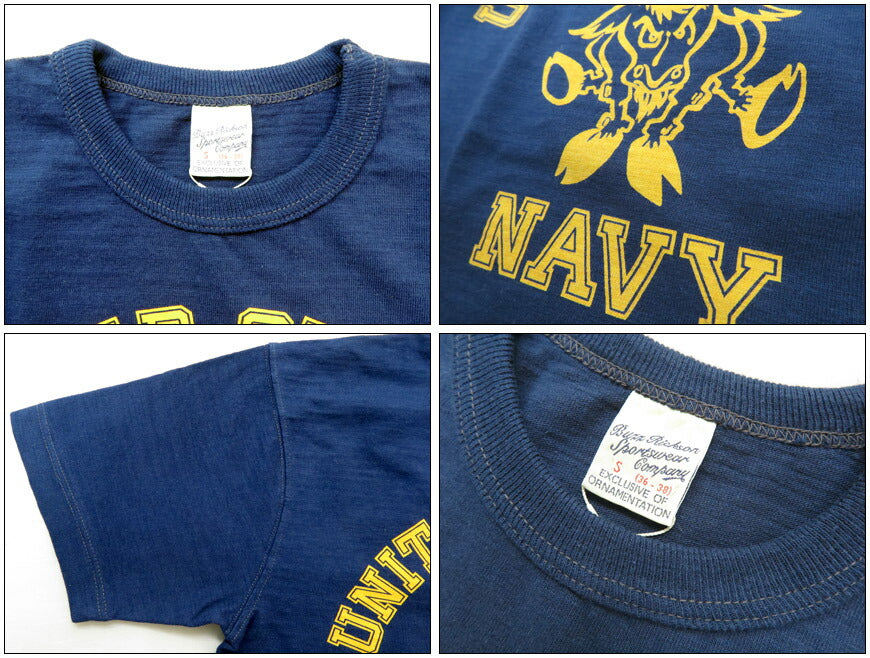 バズリクソンズ BUZZ RICKSON'S スラブヤーン 半袖 Tシャツ プリント "UNITED STATES NAVY" BR79566
