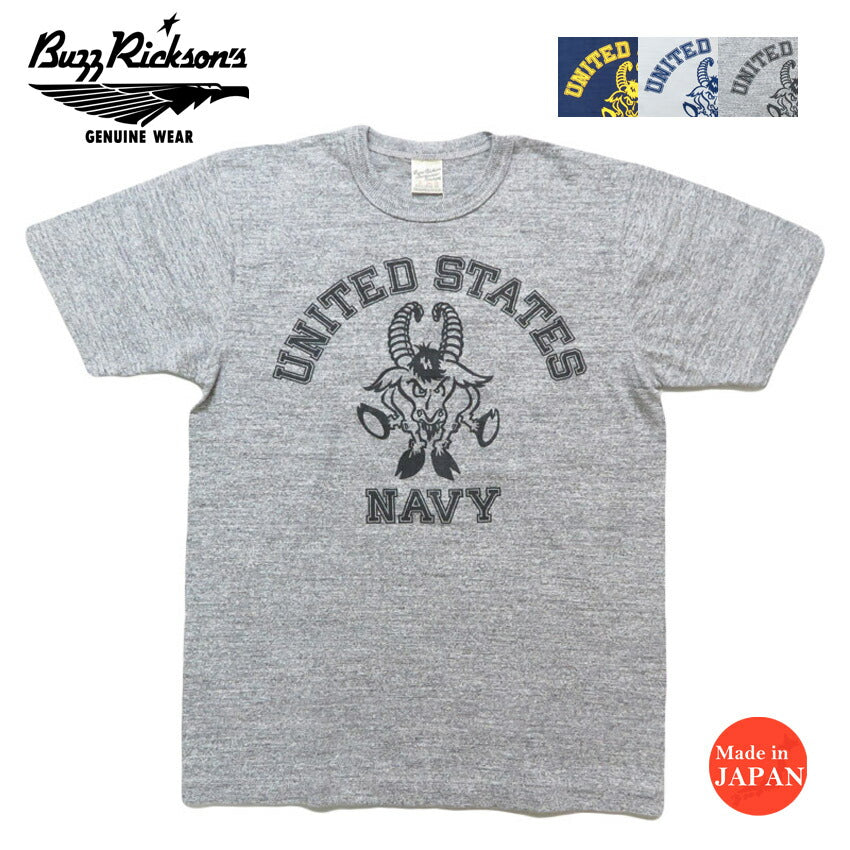 バズリクソンズ BUZZ RICKSON'S スラブヤーン 半袖 Tシャツ プリント "UNITED STATES NAVY" BR79566