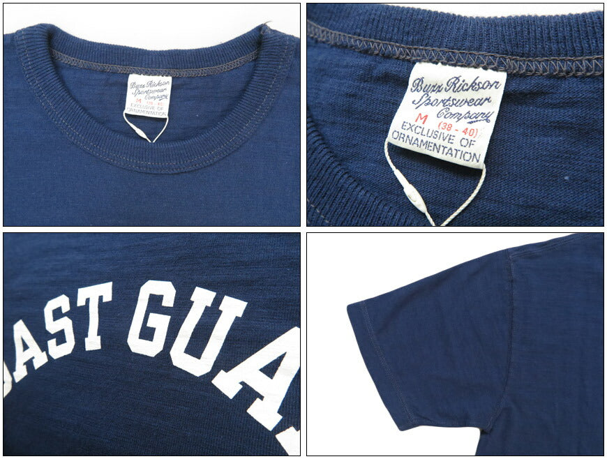 BUZZ RICKSON'S บัซ ริคสันส์ เสื้อยืดแขนสั้นผ้าสแล็บยาร์น พิมพ์ลาย "COAST GUARD" BR79567
