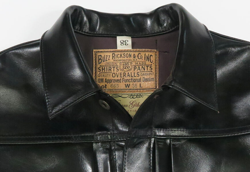 バズリクソンズ Buzz Rickson's ブラック ホースハイド レザー ジャケット 2ndタイプ WILLIAM GIBSON COLLECTION ウィリアムギブソン BR80665