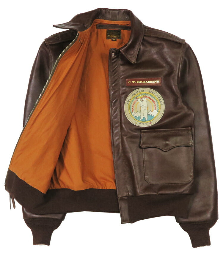 บัซริคสัน Buzz Rickson's เสื้อแจ็กเก็ตบิน A-2 ระบายสีมือ IN ALASKA No.W535 ac 29191 BUZZ RICKSON CLO.CO. BR80667