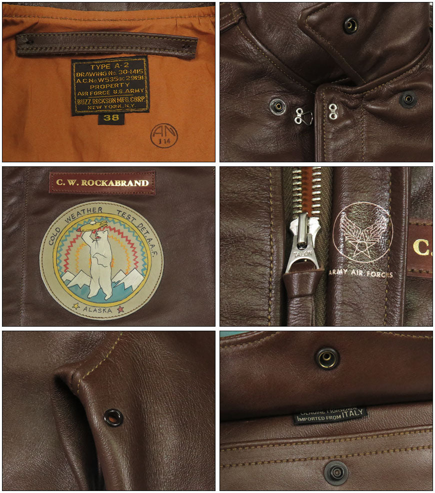 บัซริคสัน Buzz Rickson's เสื้อแจ็กเก็ตบิน A-2 ระบายสีมือ IN ALASKA No.W535 ac 29191 BUZZ RICKSON CLO.CO. BR80667