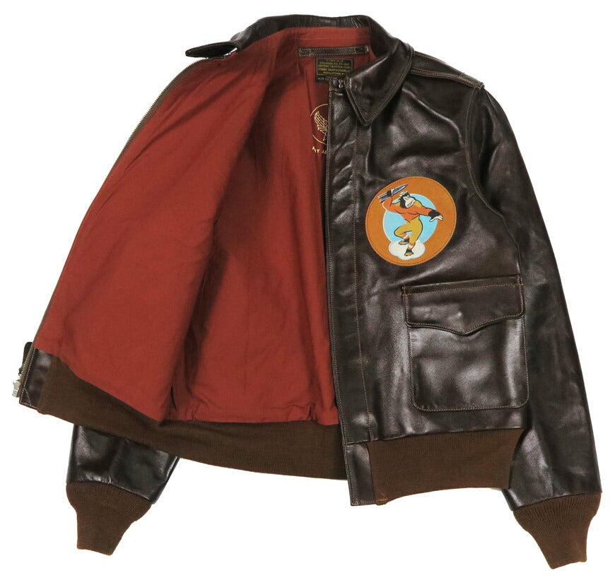 バズリクソンズ Buzz Rickson's A-2 フライトジャケット ROUGHWEAR CLOTHING CO. 451st BOMB.SQ. MISTER PERIOD TWICE ANILINE HAND FINISHED BR80668