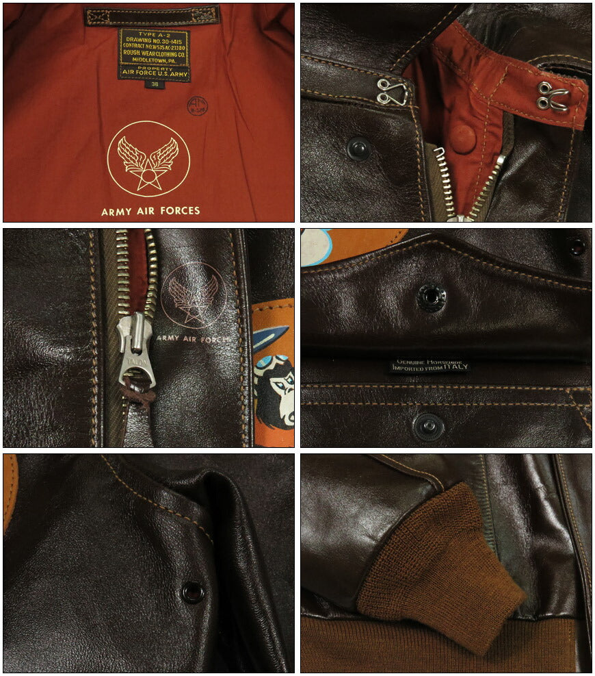 バズリクソンズ Buzz Rickson's A-2 フライトジャケット ROUGHWEAR CLOTHING CO. 451st BOMB.SQ. MISTER PERIOD TWICE ANILINE HAND FINISHED BR80668