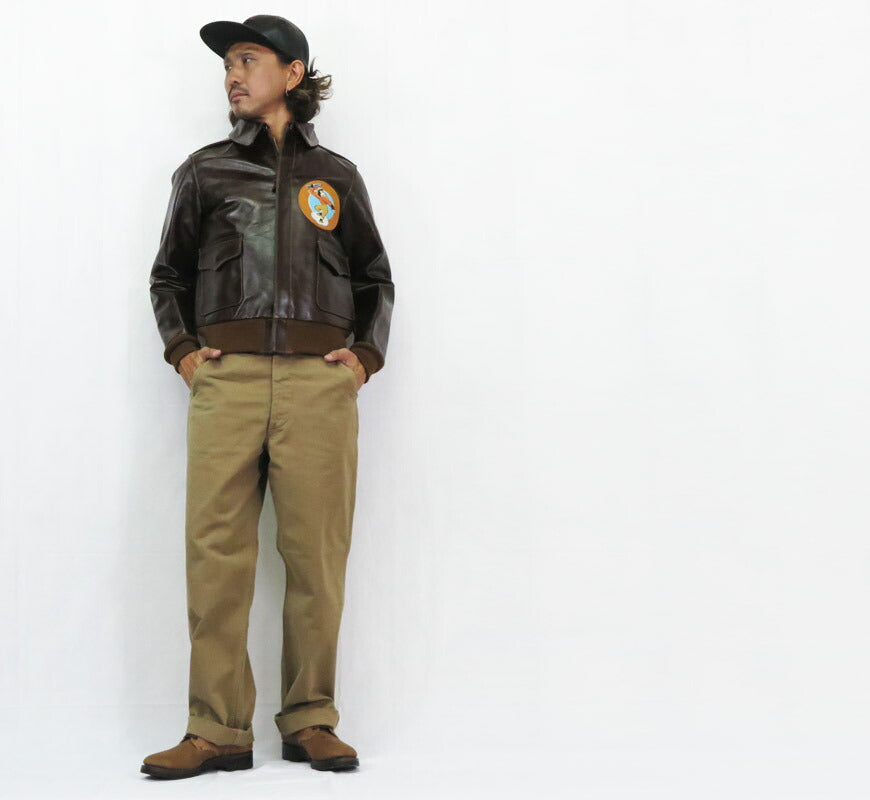 バズリクソンズ Buzz Rickson's A-2 フライトジャケット ROUGHWEAR CLOTHING CO. 451st BOMB.SQ. MISTER PERIOD TWICE ANILINE HAND FINISHED BR80668