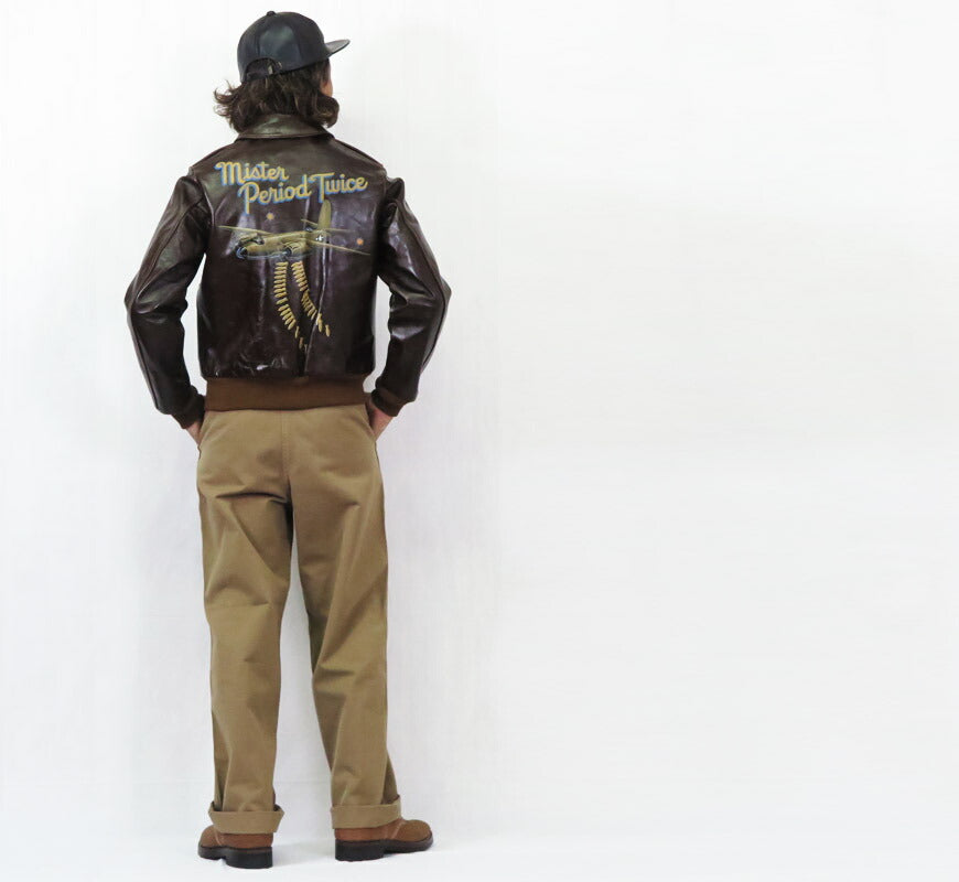 バズリクソンズ Buzz Rickson's A-2 フライトジャケット ROUGHWEAR CLOTHING CO. 451st BOMB.SQ. MISTER PERIOD TWICE ANILINE HAND FINISHED BR80668