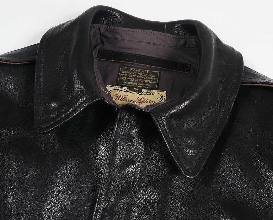 バズリクソンズ Buzz Rickson's BLACK A-2 ゴートスキン フライトジャケット ヤギ革 ブラック WILLIAM GIBSON COLLECTION ウィリアムギブソン BR10690 【2026年秋冬新作】