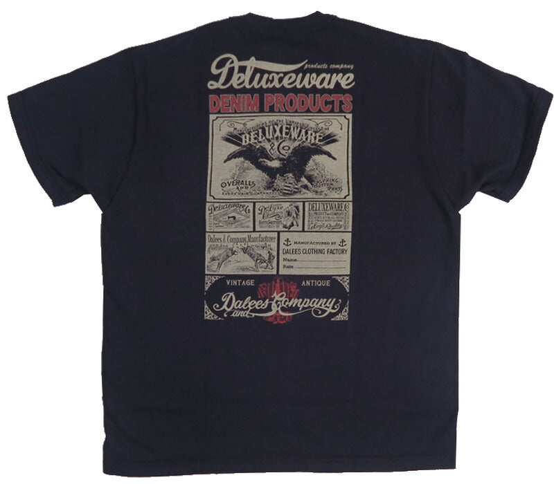 デラックスウェア DELUXEWARE 半袖 Ｔシャツ 厚手 ヘビーウエイト12.5oz DELUXEWARE & DALEE'S BRG-DD5 特製デニムコインケース付き【2026年春夏新作】