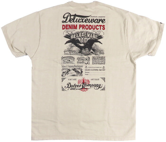 デラックスウェア DELUXEWARE 半袖 Ｔシャツ 厚手 ヘビーウエイト12.5oz DELUXEWARE & DALEE'S BRG-DD5 特製デニムコインケース付き【2026年春夏新作】