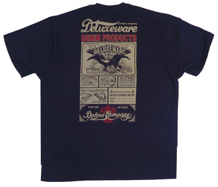 デラックスウェア DELUXEWARE 半袖 Ｔシャツ 厚手 ヘビーウエイト12.5oz DELUXEWARE & DALEE'S BRG-DD5 特製デニムコインケース付き【2026年春夏新作】