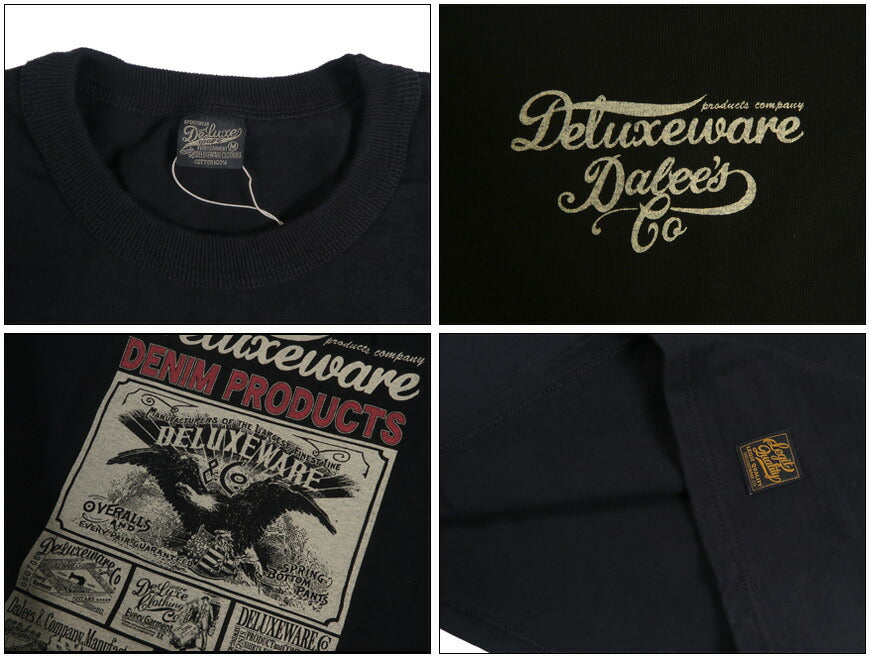デラックスウェア DELUXEWARE 半袖 Ｔシャツ 厚手 ヘビーウエイト12.5oz DELUXEWARE & DALEE'S BRG-DD5 特製デニムコインケース付き【2026年春夏新作】
