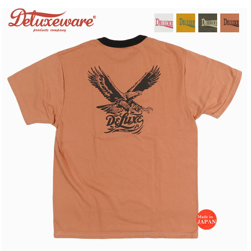 デラックスウェア DELUXEWARE 半袖 リンガーＴシャツ ロゴプリント 吊り編み ユニオンスペシャル BRGD-265【2026年春夏新作】