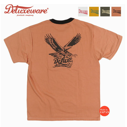 デラックスウェア DELUXEWARE 半袖 リンガーＴシャツ ロゴプリント 吊り編み ユニオンスペシャル BRGD-265【2026年春夏新作】