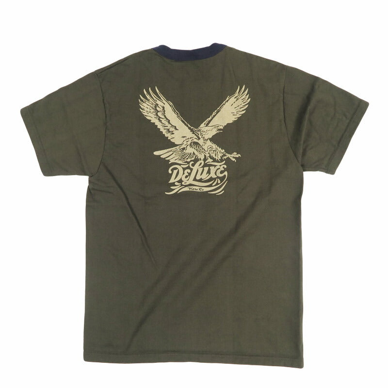 デラックスウェア DELUXEWARE 半袖 リンガーＴシャツ ロゴプリント 吊り編み ユニオンスペシャル BRGD-265【2026年春夏新作】