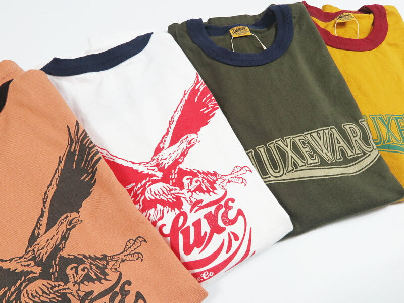 デラックスウェア DELUXEWARE 半袖 リンガーＴシャツ ロゴプリント 吊り編み ユニオンスペシャル BRGD-265【2026年春夏新作】