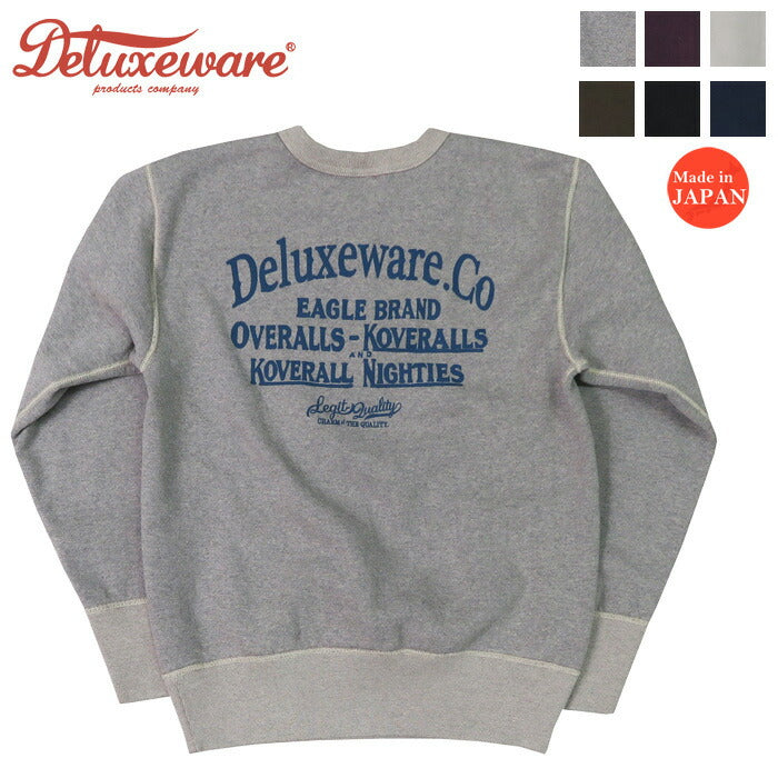 Deluxeware DELUXEWARE Crewneck Sweatshirt Simple Logo Print Union Special Flat Seamer BRGS-24A