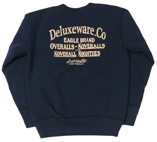 Deluxeware DELUXEWARE Crewneck Sweatshirt Simple Logo Print Union Special Flat Seamer BRGS-24A
