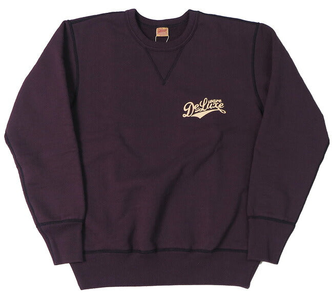 Deluxeware DELUXEWARE Crewneck Sweatshirt Simple Logo Print Union Special Flat Seamer BRGS-24A