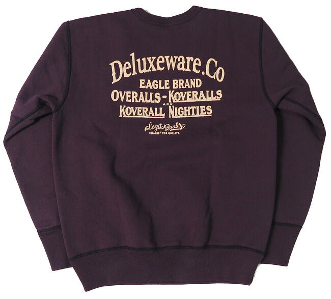 Deluxeware DELUXEWARE Crewneck Sweatshirt Simple Logo Print Union Special Flat Seamer BRGS-24A