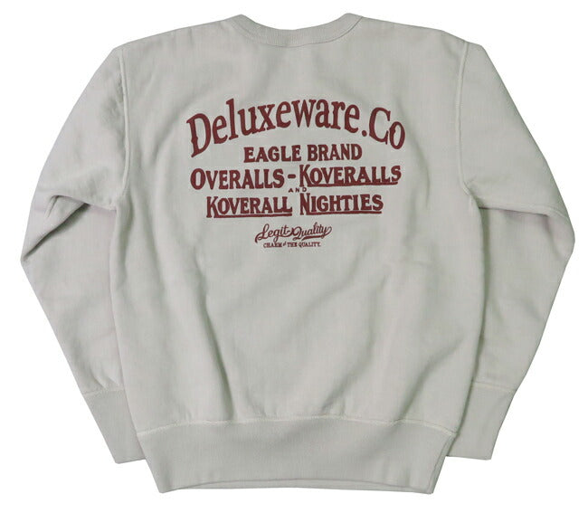 Deluxeware DELUXEWARE Crewneck Sweatshirt Simple Logo Print Union Special Flat Seamer BRGS-24A