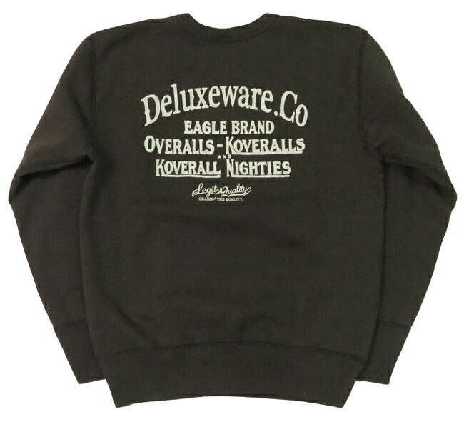 Deluxeware DELUXEWARE Crewneck Sweatshirt Simple Logo Print Union Special Flat Seamer BRGS-24A