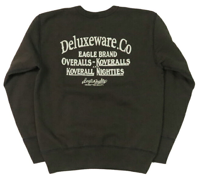 Deluxeware DELUXEWARE Crewneck Sweatshirt Simple Logo Print Union Special Flat Seamer BRGS-24A