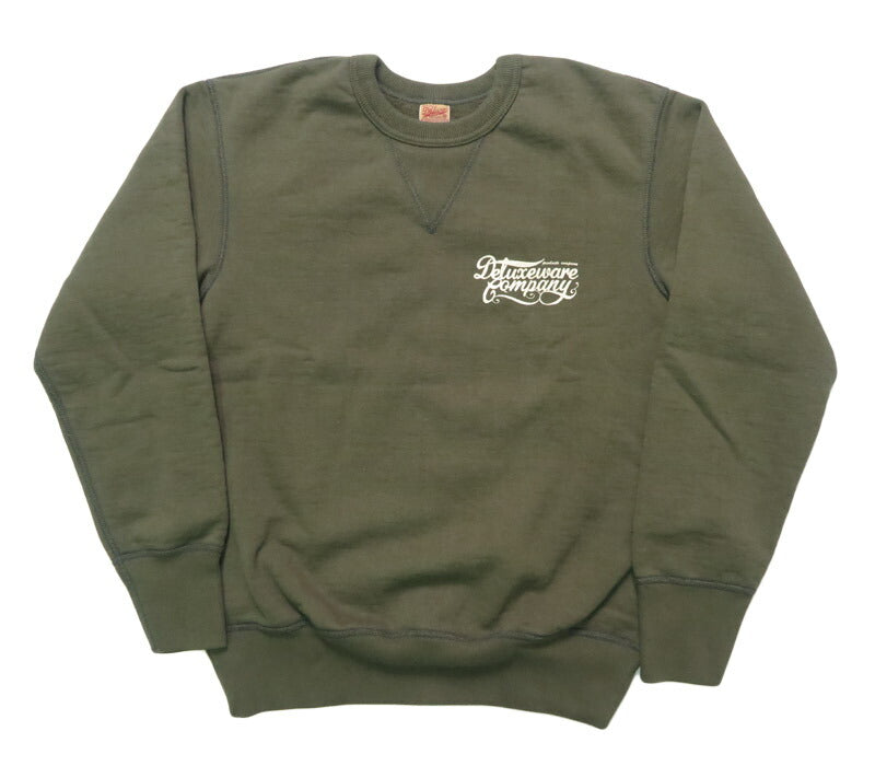 デラックスウェア DELUXEWARE Rundhals Sweatshirt Einfaches Logo Druck Union Special Flachnaht BRGS-25A