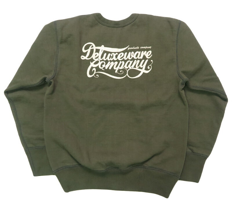 デラックスウェア DELUXEWARE Rundhals Sweatshirt Einfaches Logo Druck Union Special Flachnaht BRGS-25A