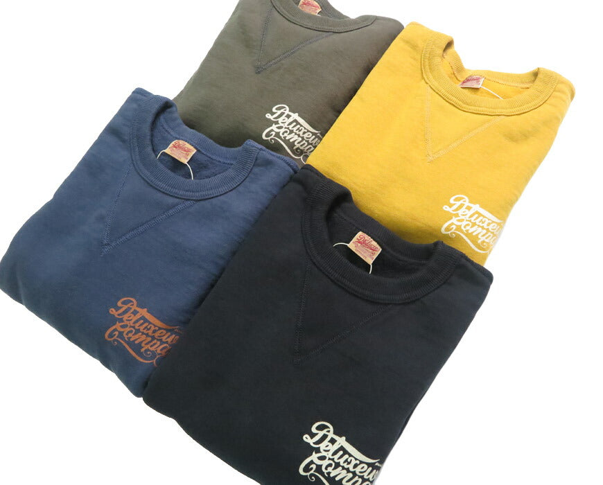 デラックスウェア DELUXEWARE Rundhals Sweatshirt Einfaches Logo Druck Union Special Flachnaht BRGS-25A