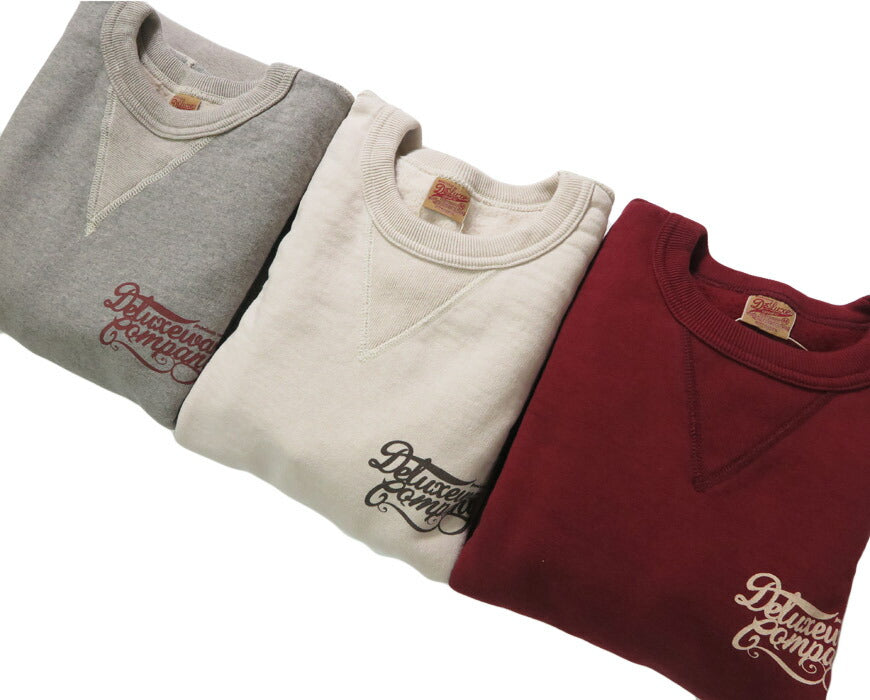 デラックスウェア DELUXEWARE Rundhals Sweatshirt Einfaches Logo Druck Union Special Flachnaht BRGS-25A