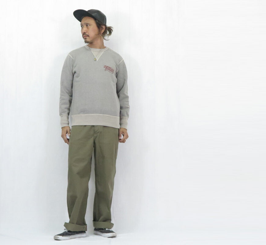 デラックスウェア DELUXEWARE Rundhals Sweatshirt Einfaches Logo Druck Union Special Flachnaht BRGS-25A