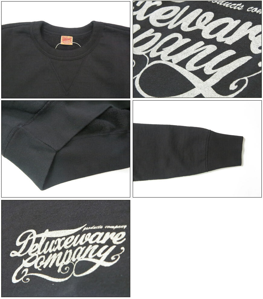 デラックスウェア DELUXEWARE Rundhals Sweatshirt Einfaches Logo Druck Union Special Flachnaht BRGS-25A