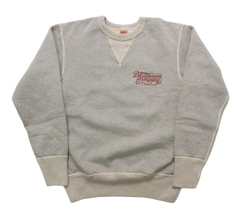 デラックスウェア DELUXEWARE Rundhals Sweatshirt Einfaches Logo Druck Union Special Flachnaht BRGS-25A