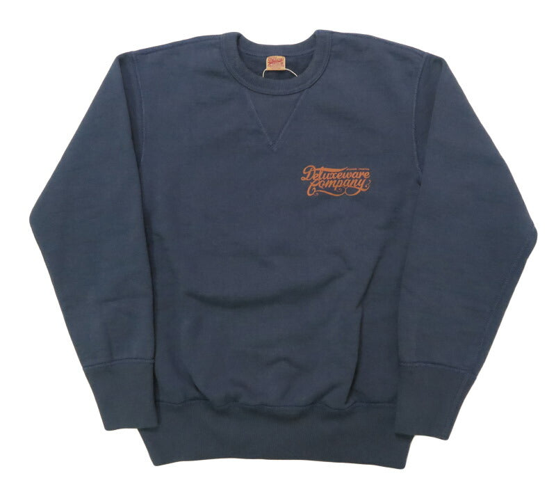 デラックスウェア DELUXEWARE Rundhals Sweatshirt Einfaches Logo Druck Union Special Flachnaht BRGS-25A