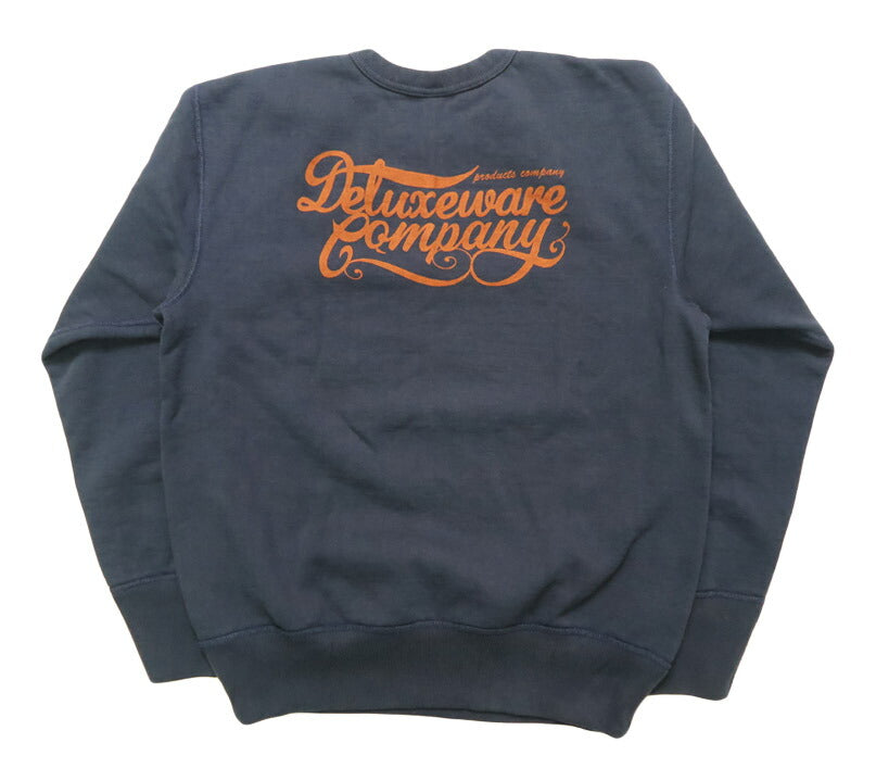 デラックスウェア DELUXEWARE Rundhals Sweatshirt Einfaches Logo Druck Union Special Flachnaht BRGS-25A