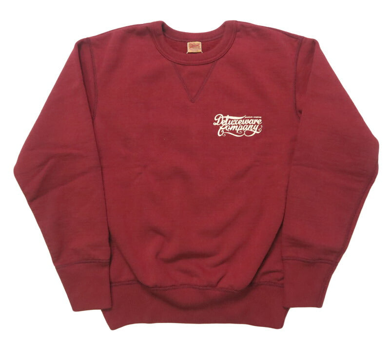 デラックスウェア DELUXEWARE Rundhals Sweatshirt Einfaches Logo Druck Union Special Flachnaht BRGS-25A