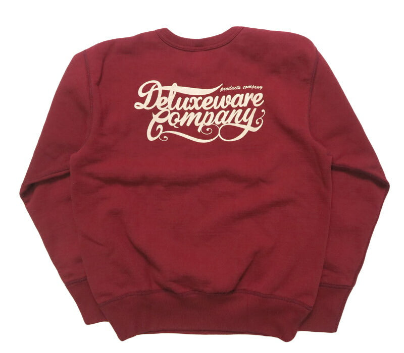 デラックスウェア DELUXEWARE Rundhals Sweatshirt Einfaches Logo Druck Union Special Flachnaht BRGS-25A