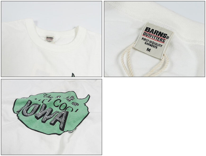 バーンズ BARNS JPN Standard S/S プリント 半袖 Tシャツ