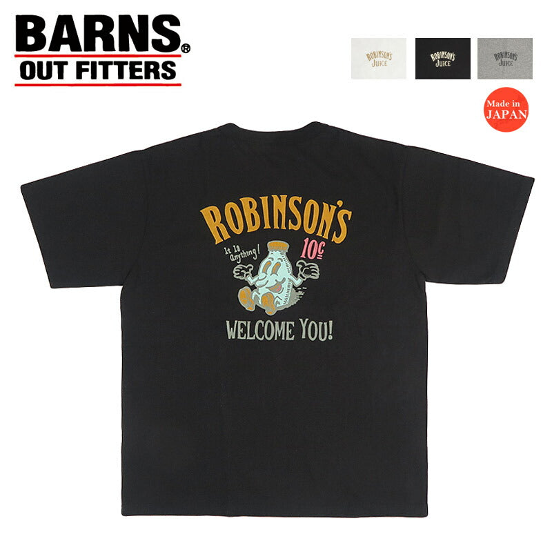 バーンズ BARNS タフネック S/S プリント 半袖 Tシャツ