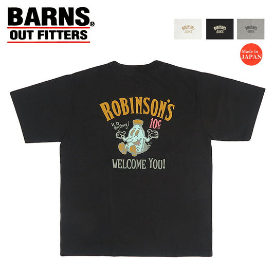 バーンズ BARNS タフネック S/S プリント 半袖 Tシャツ