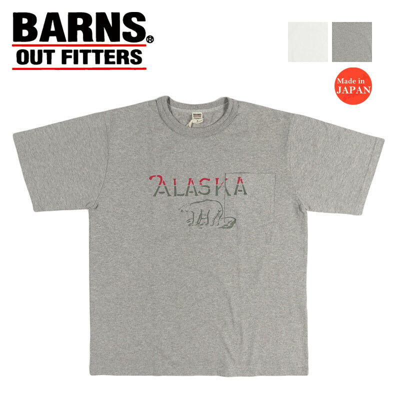 バーンズ BARNS タフネック S/S プリント 半袖 Tシャツ