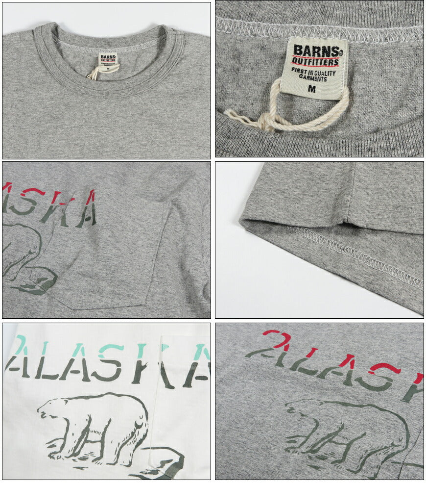 バーンズ BARNS タフネック S/S プリント 半袖 Tシャツ