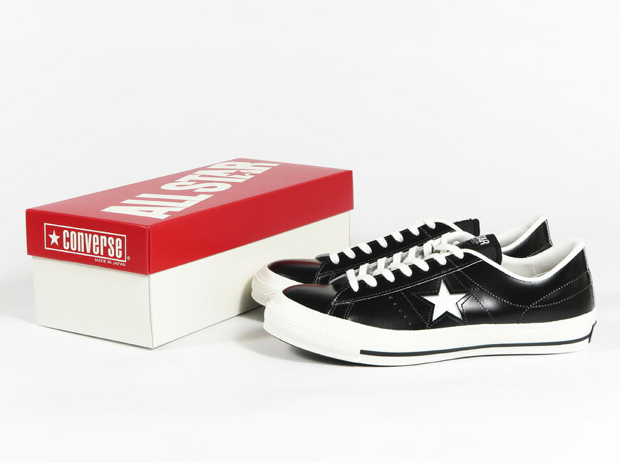 CONVERSE コンバース LEATHER ONE STAR J レザー ワンスター J レザー スニーカー MADE IN JAPAN ブラック×ホワイト 32346511 【2026年秋冬新作】