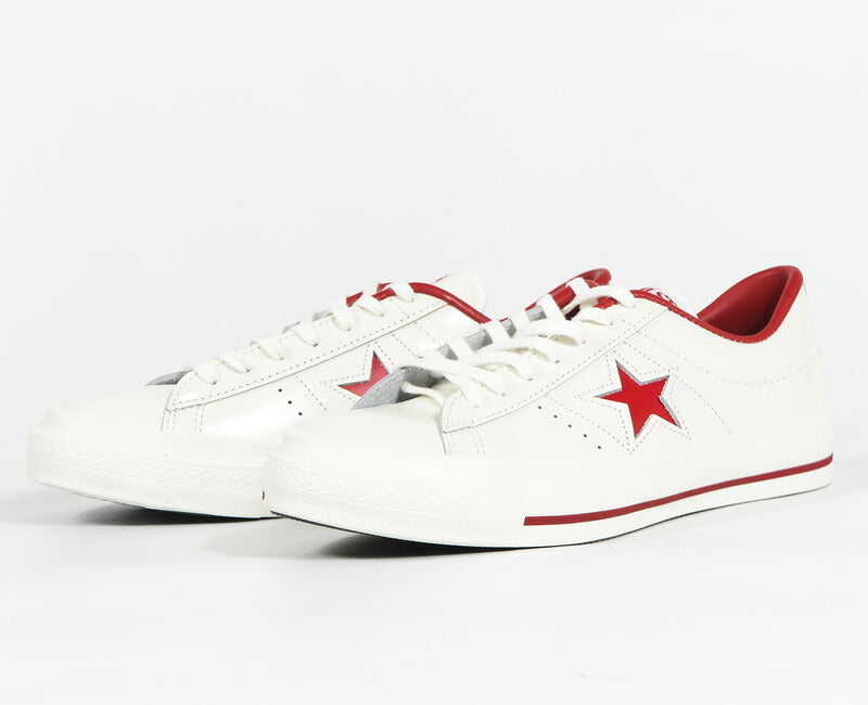 CONVERSE コンバース LEATHER ONE STAR J レザー ワンスター J レザー スニーカー MADE IN JAPAN ホワイト×レッド 32346512 【2026年秋冬新作】