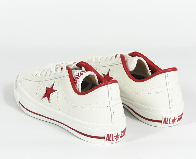 CONVERSE コンバース LEATHER ONE STAR J レザー ワンスター J レザー スニーカー MADE IN JAPAN ホワイト×レッド 32346512 【2026年秋冬新作】