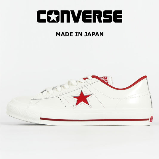 CONVERSE コンバース LEATHER ONE STAR J giày sneaker da ONE STAR J, SẢN XUẤT TẠI NHẬT BẢN, trắng×đỏ 32346512 【mẫu mới Thu Đông 2026】