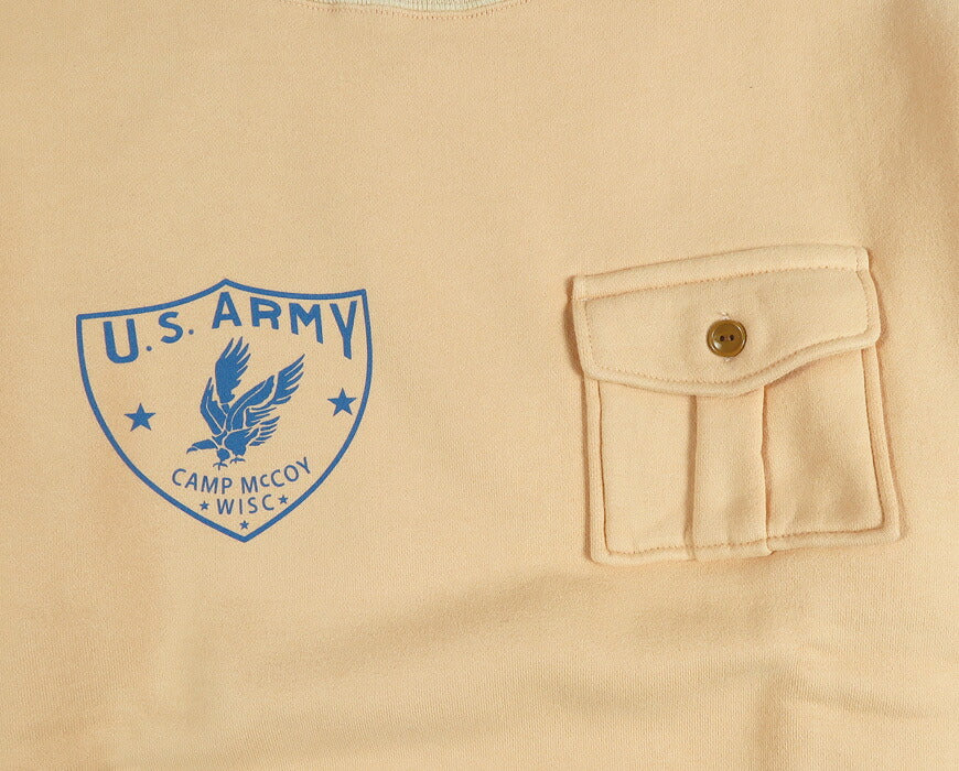 JELADO ジェラード 胸ポケット 針抜きリブ ミリタリー クルーネック スウェット U.S ARMY CAMP McCOY Sweat CT23209 【2026年秋冬新作】