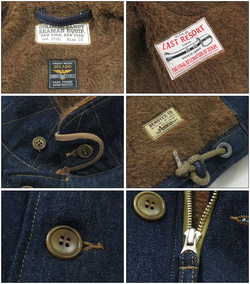JELADO ジェラード × COLIMBO Denim N-1 Deckjacke Custom-Modell 14oz Last Resort Denim Weißes Etikett CT83418C-24AW
